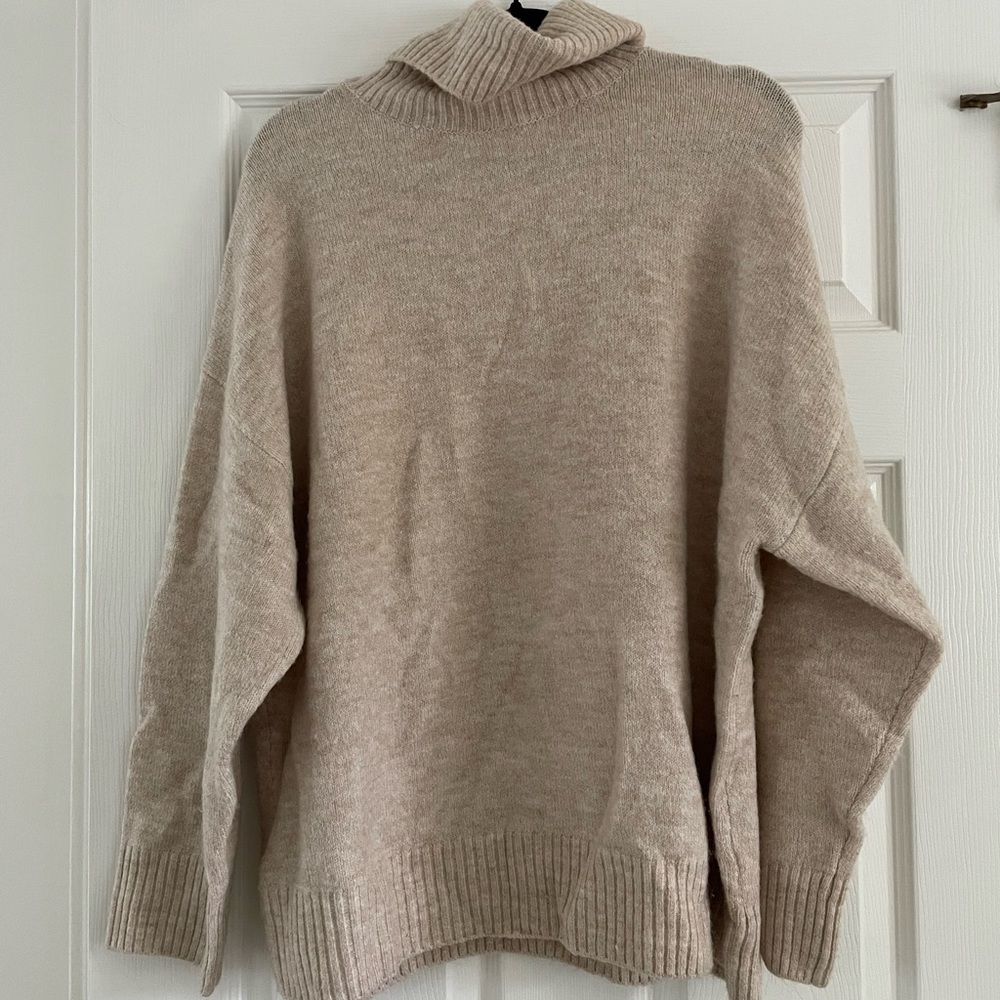 Mango Boxy Beige Turtleneck